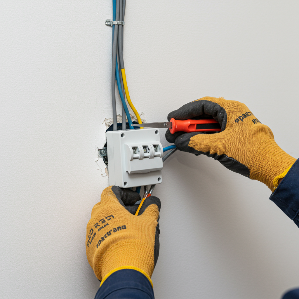 Installation de prises et interrupteurs électriques