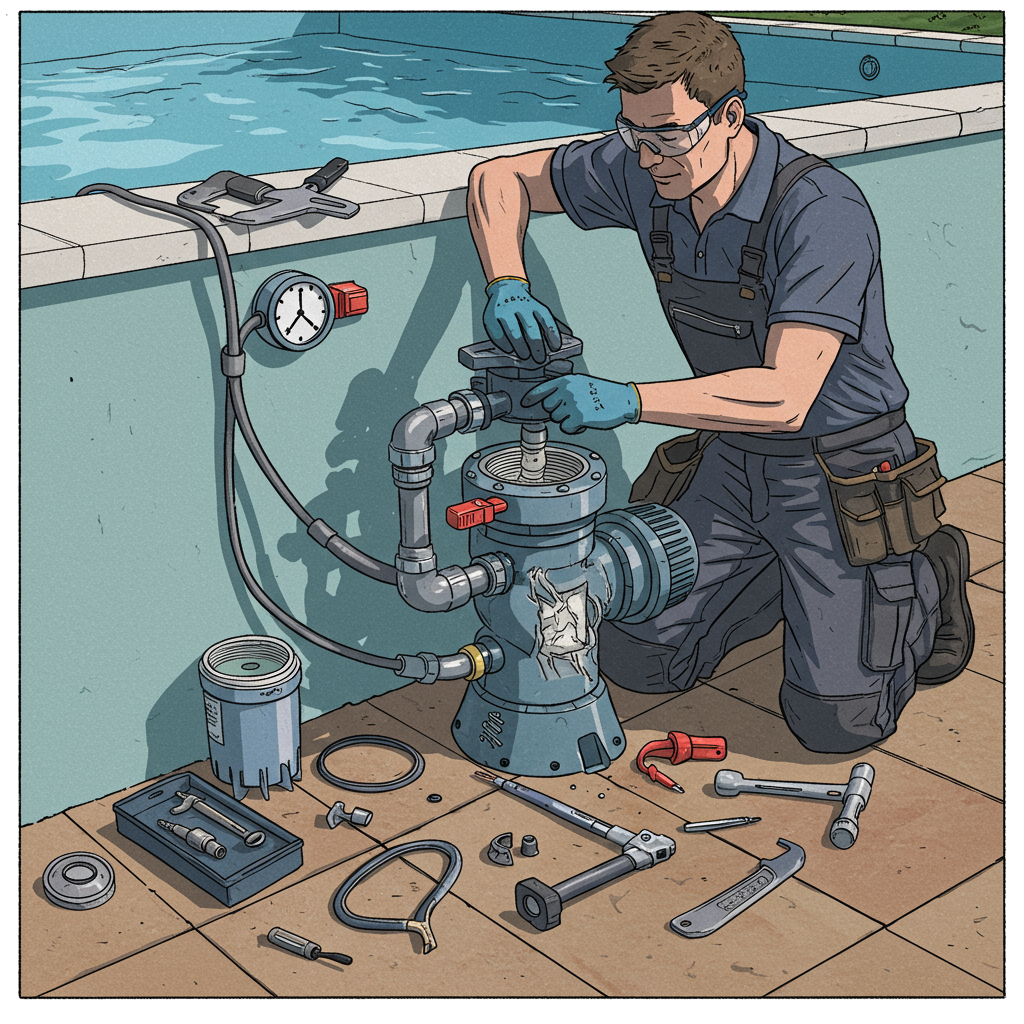 Réparation d'équipements de piscine