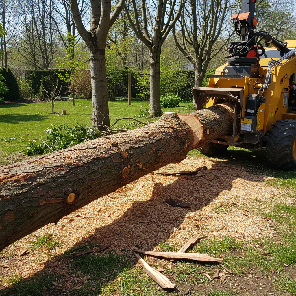 Rabotage de souches d'arbres