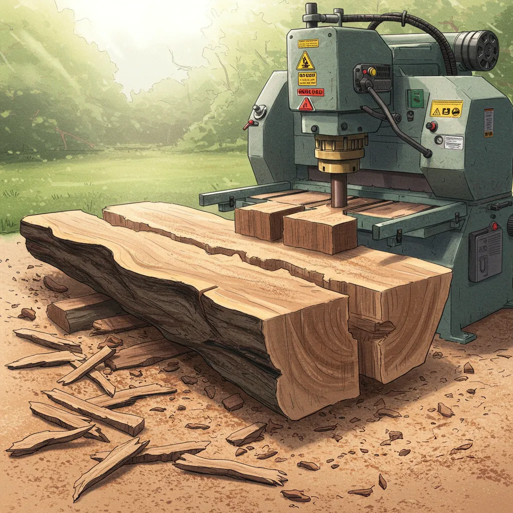 Rabotage de souches d'arbres